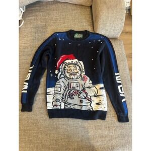 Ugly Christmas Sweater NASA Santa Astronaut Holiday Pullover - M